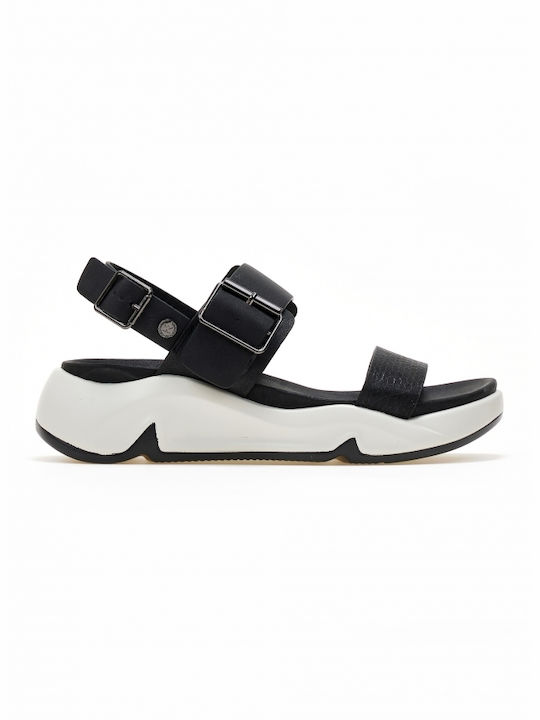 Xti Damen Flache Sandalen Sportlich in Schwarz Farbe