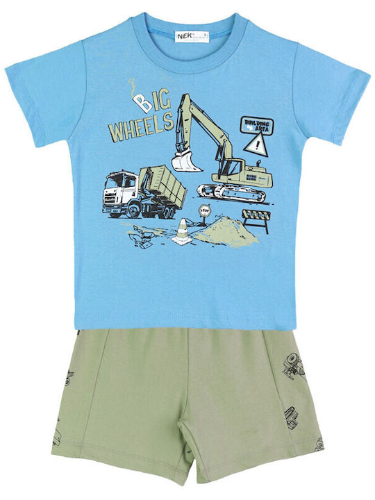 Nek Kids Wear Kids Set with Shorts Summer 2pcs Blue