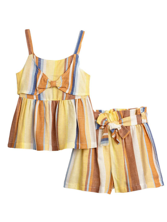 Funky Kids Set with Shorts Summer 2pcs Yellow-beige