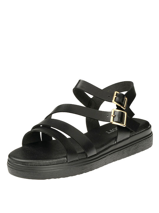 B-Soft Synthetic Leather Women's Sandals Black