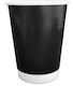 Tefaco Pahar de unică folosință Hârtie Negru 240ml 25buc