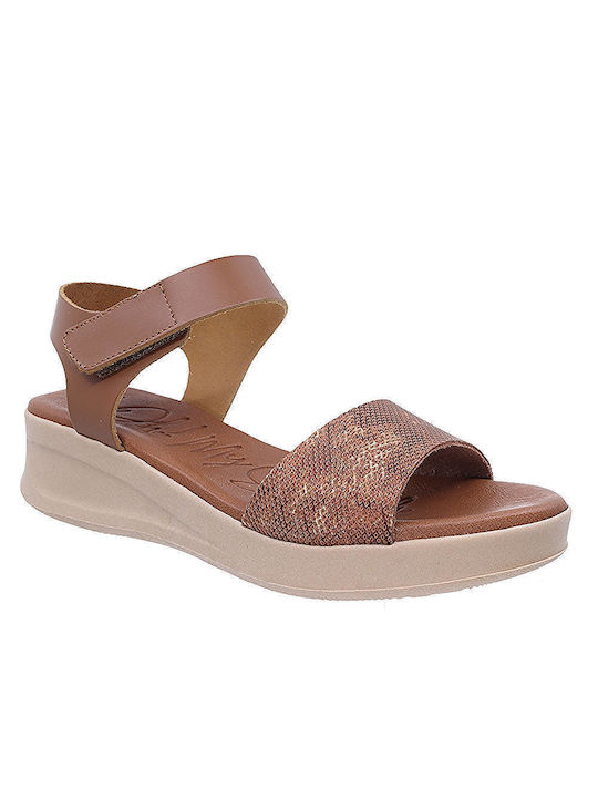 Oh My Sandals Damenplattformen Tabac Braun