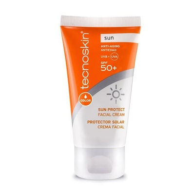 Tecnoskin Sun Protect Sonnenschutz Creme Für das Gesicht SPF50+ mit Farbe 50ml