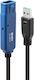 Lindy USB 3.0 Cablu USB-A - USB-A female Negru 30m 43362
