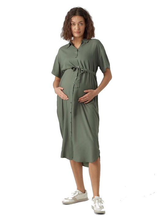 Vero Moda Kleid Umstandskleider Green olive oil