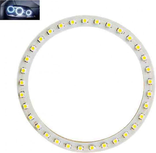Carsun Στεφάνι Angel Eye Φαναριού Αυτοκινήτου 12V 110mm Λευκό Χρώμα