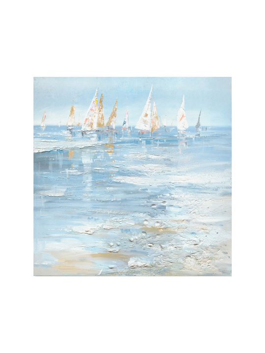 Inart Watery Πίνακας σε Καμβά 100x100cm