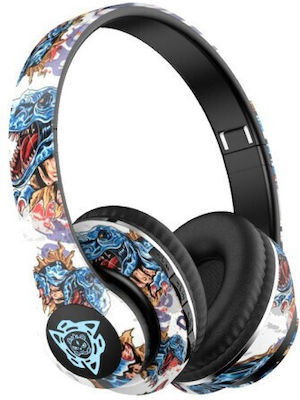 P35 Wireless Over Ear Gaming Headset with Connection Bluetooth Dinosaur Cartoon White