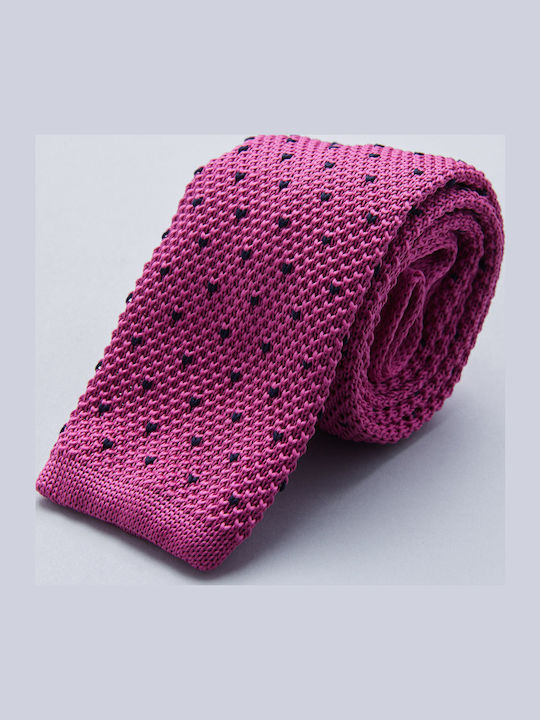 Aristoteli Bitsiani Men's Tie Knitted Printed in Fuchsia Color
