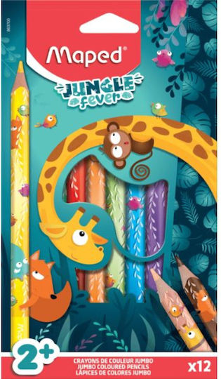Ξυλομπογιες Maxi Jungle Fever 12 Τμχ 863700