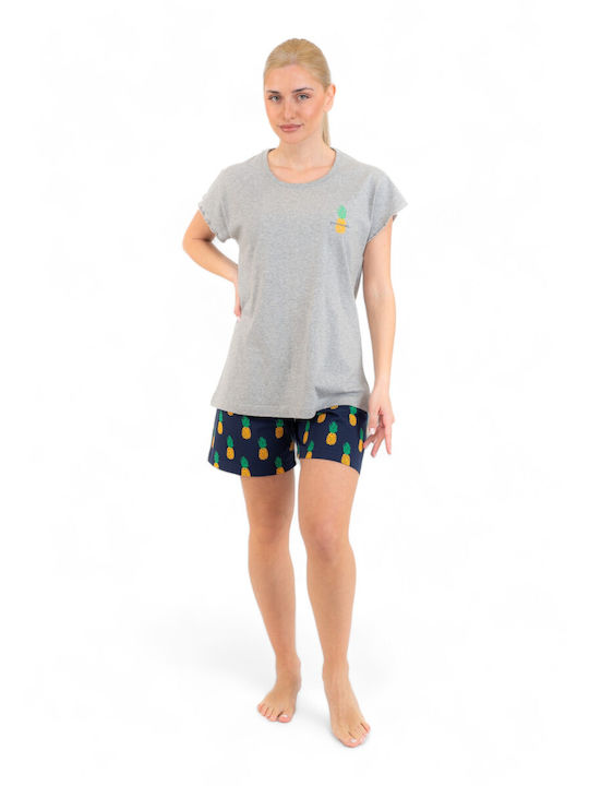 Nina Club Summer Women's Pyjama Set Cotton Grey