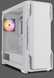 Nanoxia DS-9 ARGB TG-Mesh Jocuri Middle Tower Cutie de calculator Alb