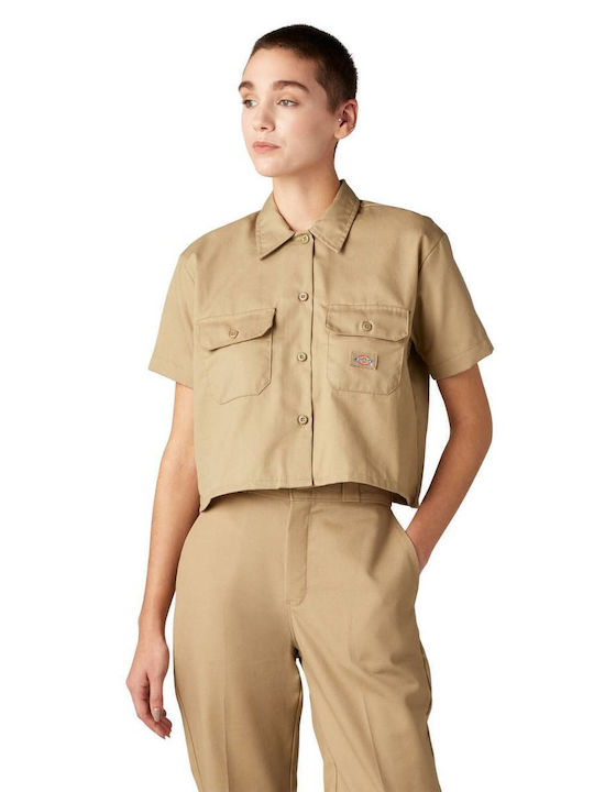 Dickies Women's Short Sleeve Shirt Khaki