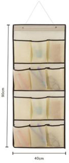 ForHome Fabric Hanging Storage Case For Clothes in Beige Color 90x40cm 1pcs