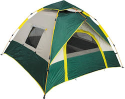 Panda Automatic Camping Tent Green with Double Cloth 3 Seasons for 3 People 205x195x130cm