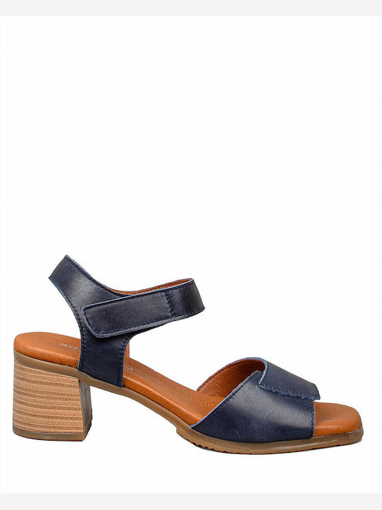 Adam's Shoes Leather Women's Sandals Navy Blue