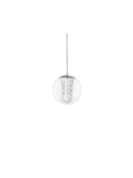 Ideal Lux Pendant Light Single-Light with Warm White Light Transparent