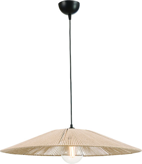 ArkoLight Hängelampe Braun mit Seil für Fassung E27 40cm.