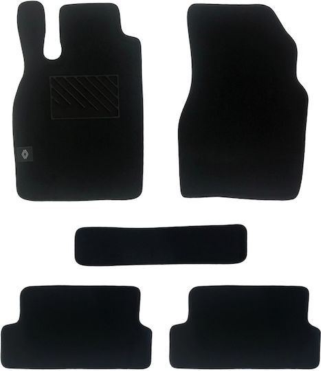 Autopataki Set of Front and Rear Mats 5pcs for Renault Megane Mini Cabrio 2002-2008 Black
