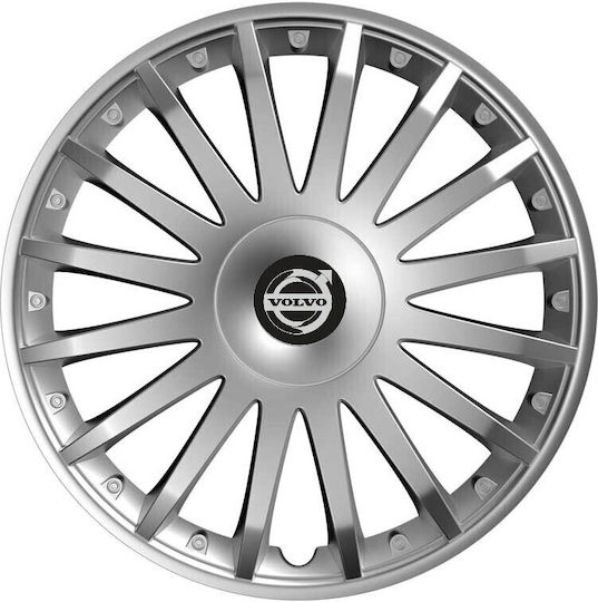 Versaco Car Hubcap Set Crystal with Volvo Emblem 14" 4pcs Silver