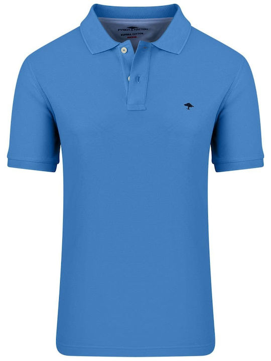 Fynch Hatton Bluza Bărbătească cu Mânecă Scurtă Polo BLUE