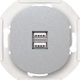 Aling Conel Walled Power Socket with 2 USB Ports Gray