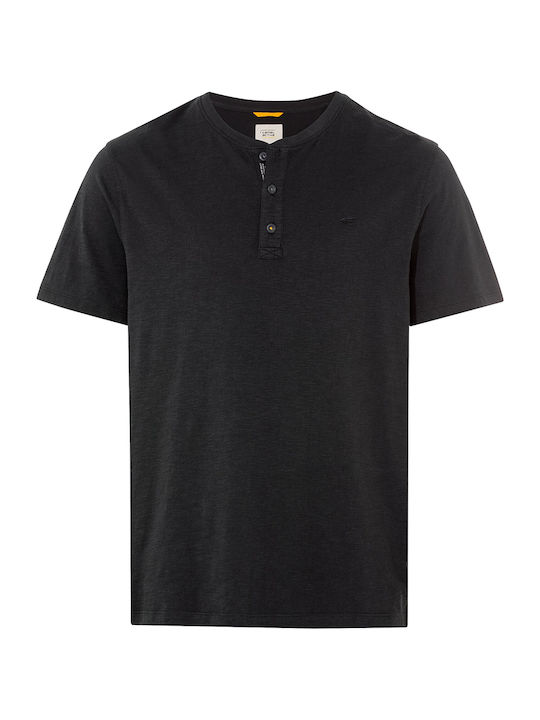 Camel Active Men's T-shirt with Buttons Black