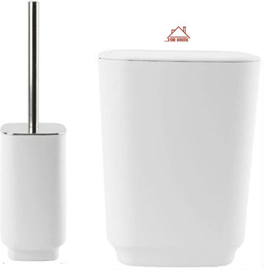 ForHome Πλαστικό Σετ Πιγκάλ και Καλαθάκι Μπάνιου 5lt Λευκό