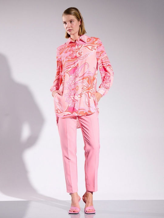 Matis Fashion Women's Floral Long Sleeve Shirt Pink