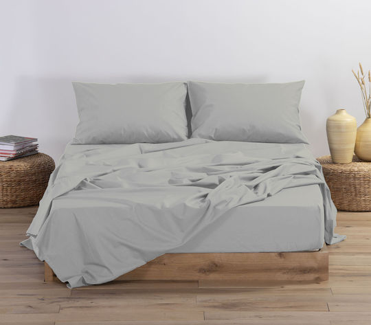 Nef-Nef Homeware King Size 180x200+35cm mit Gummizug Basic 1212-silver Grey