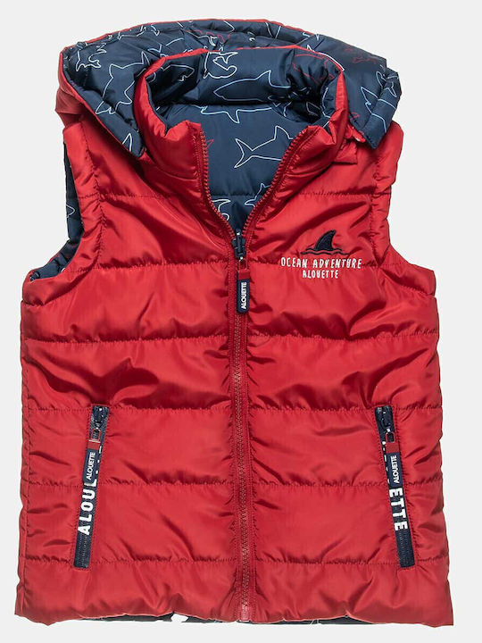 Kids' Casual Jacket Double Sided with Lining & Hood Red