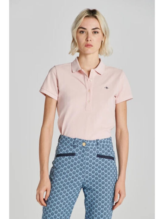 Gant Women's Polo Blouse Short-sleeved Pink