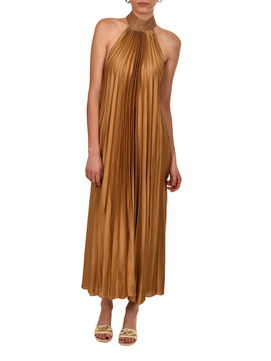 Aggel Βραδινό Φόρεμα Σατέν Bronze