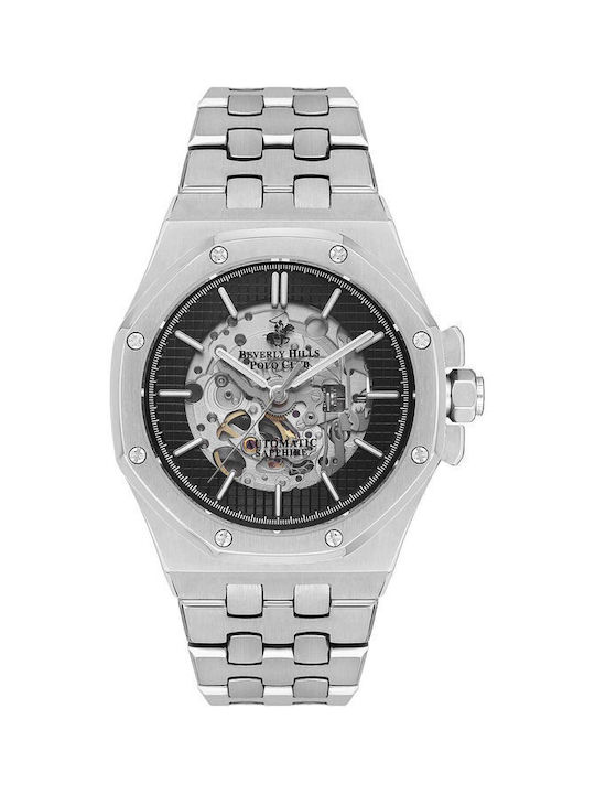 Beverly Hills Polo Club Uhr Automatisch mit Silber Metallarmband