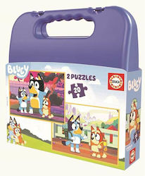 Set of 2 Bluey Puzzle Briefcase 20 Pieces