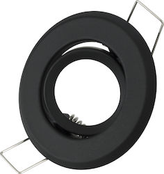 GloboStar Delta Round Metallic Frame for Spot GU5.3 Black 7x7cm. 1pcs GloboStar Delta Round Metallic Frame for Spot GU5.3 Black 7x7cm. 1pcs