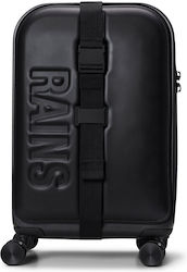 Rains Texel Cabin Travel Bag Black with 4 Wheels Height 56cm