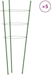 Garden Plant Supports 3 Rings 5 pcs Green 60 Hm Steel 21.5 X 60 Cm