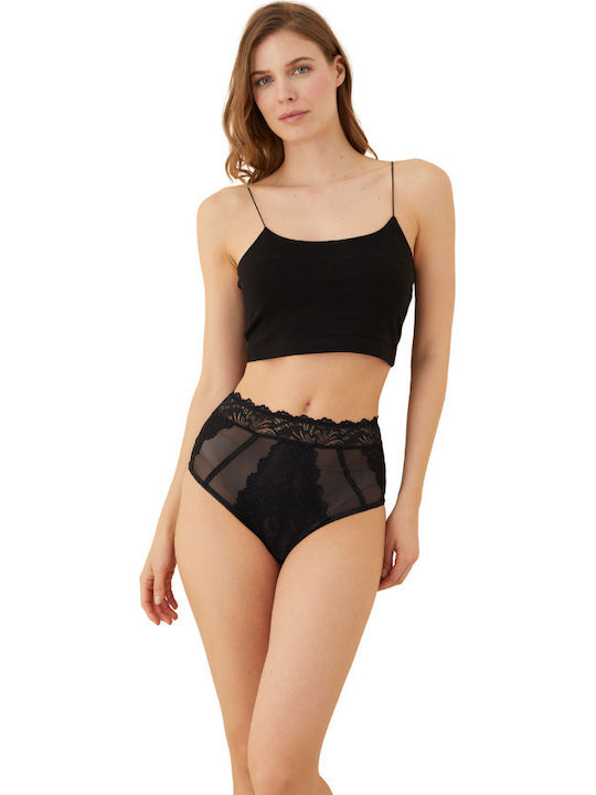 Hochtailliert Damen Slip Black