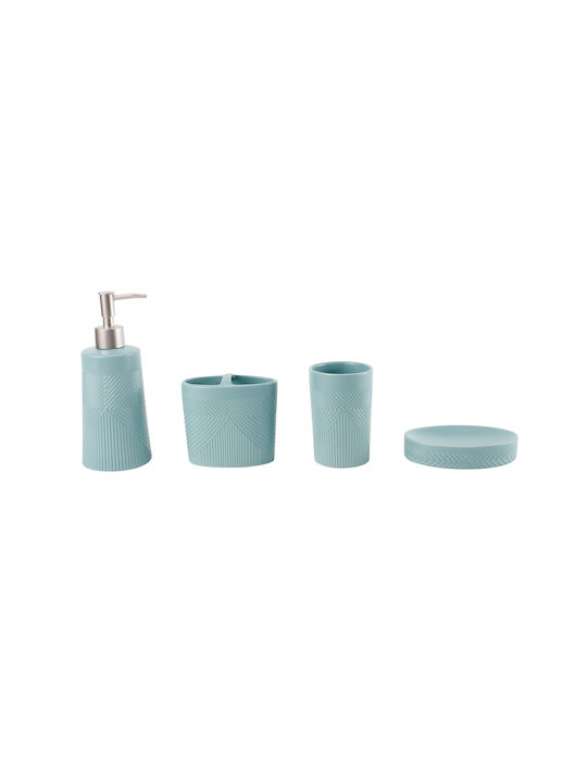 Tpster Ceramic Bathroom Accessory Set Blue