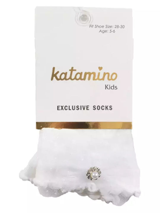 Kids Socks Girls Diamond White