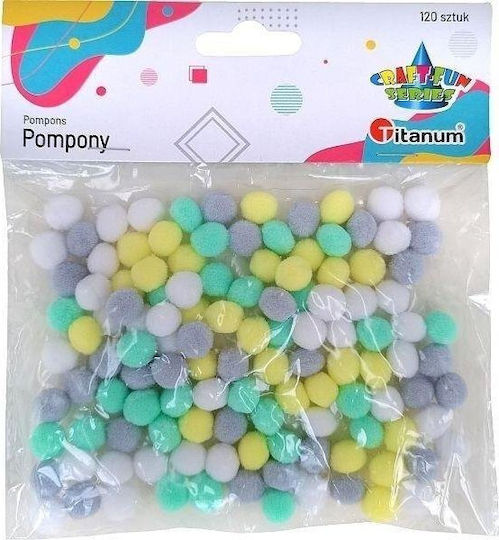 Titanum Pom Pom Craft White Set of 120pcs