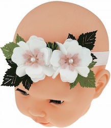 Like You Παιδική Κορδέλα Μαλλιών White Petunia Ύφασμα Λουλούδια Λευκό