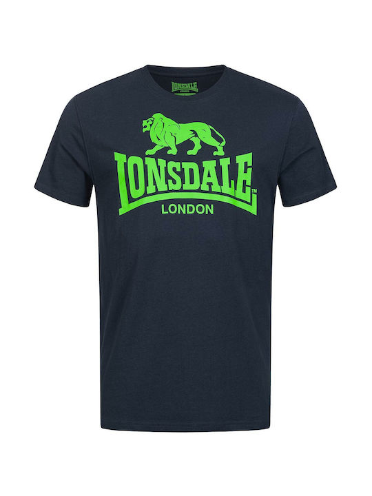 Lonsdale Herren T-Shirt Kurzarm Navy/Neon Green
