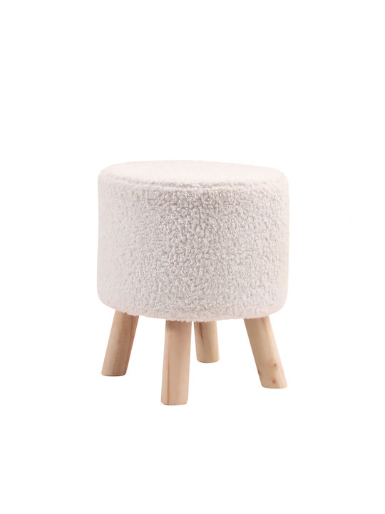 Stool For Living Room Wooden Cattleya White 35x35x40cm