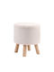 Stool For Living Room Wooden Cattleya White 35x35x40cm