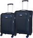 Cardinal Medium Travel Suitcase Fabric Dark Blue with 4 Wheels