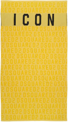 Dsquared2 Icon Πετσέτα Θαλάσσης Κίτρινη 100x180εκ.