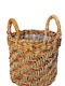 Atmosphera Natural Decorative Basket Plastic with Handles Brown 30x30cm