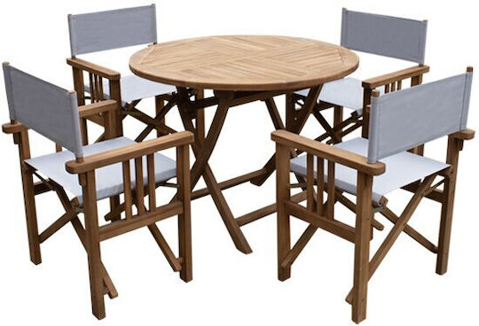 Set Sala De Mese Pentru Exterior 5 Piese Gri